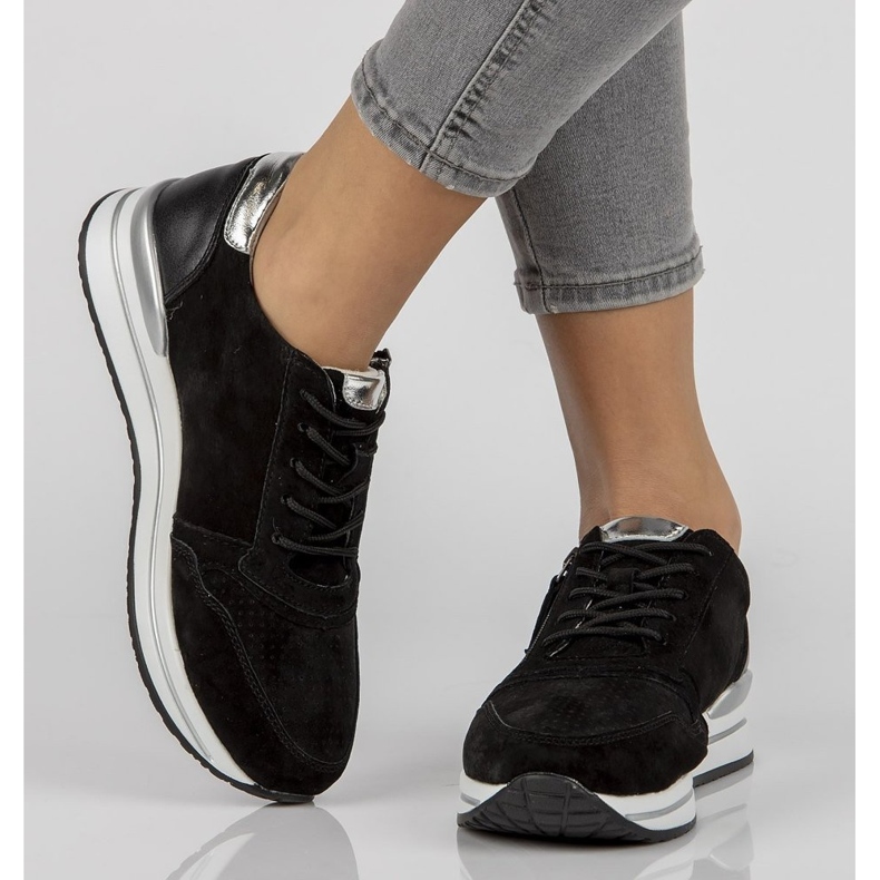 Läder Sneakers Filippo DP2049 / 21 Bk svart 1