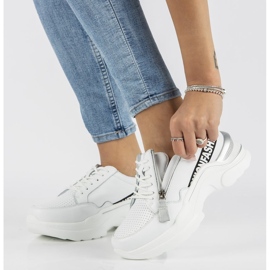 Läder Sneakers Filippo DP2057 / 21 Wh vit 1