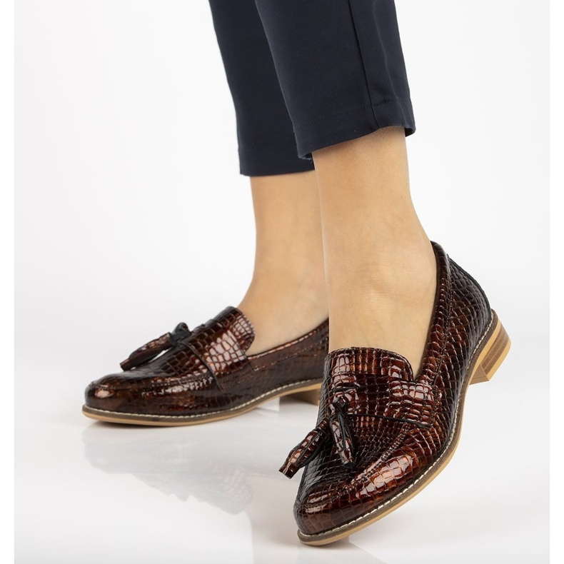 Läder loafers Filippo DP2161 / 21 Br brun 1