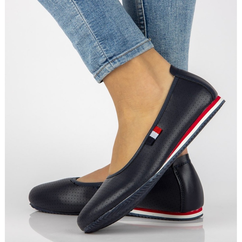 Läderballerinor Filippo DP2171 / 21 Nv marinblå 1