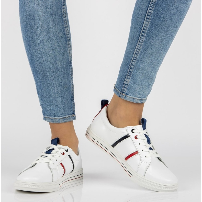 Läderskor Filippo DP2045 / 21 Wh vita 1