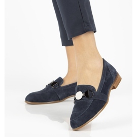 Läder loafers Filippo DP2148 / 21 Nv marinblå 1