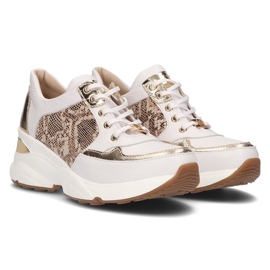 Lädersneakers Filippo 087 vitguld gyllene 1