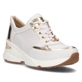 Lädersneakers Filippo 087D vitguld gyllene 1