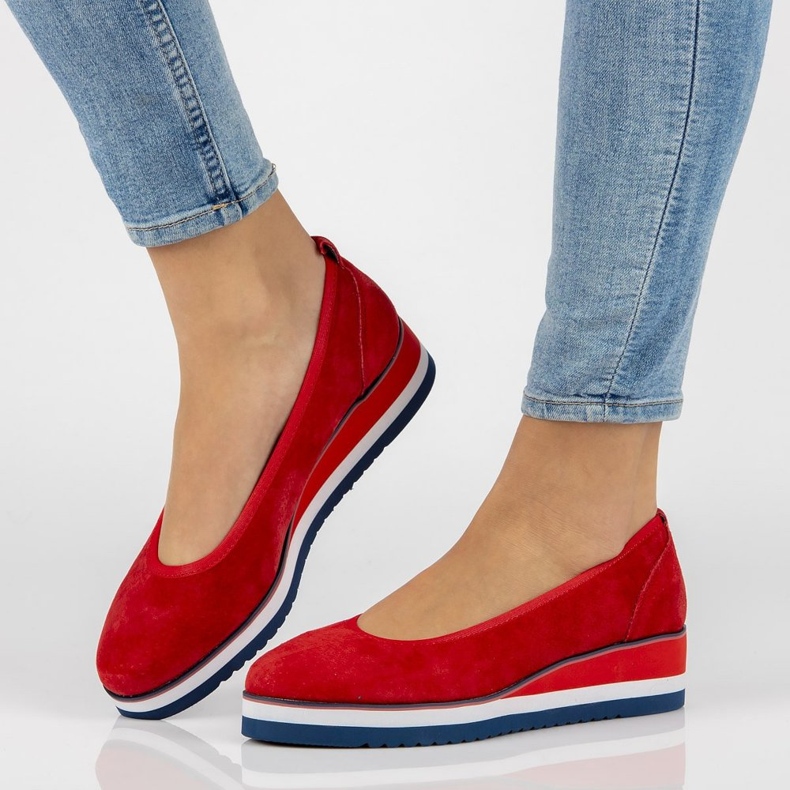 Läderröd Filippo DP2323 / 21 Rd ballerinor 1