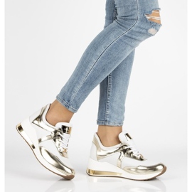 Lädersneakers Filippo 086 vita gyllene 1