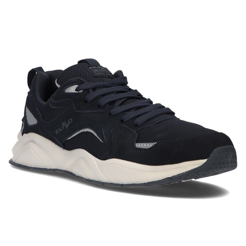Läder Sneakers Filippo MSP2119 / 21 Nv marinblå 1
