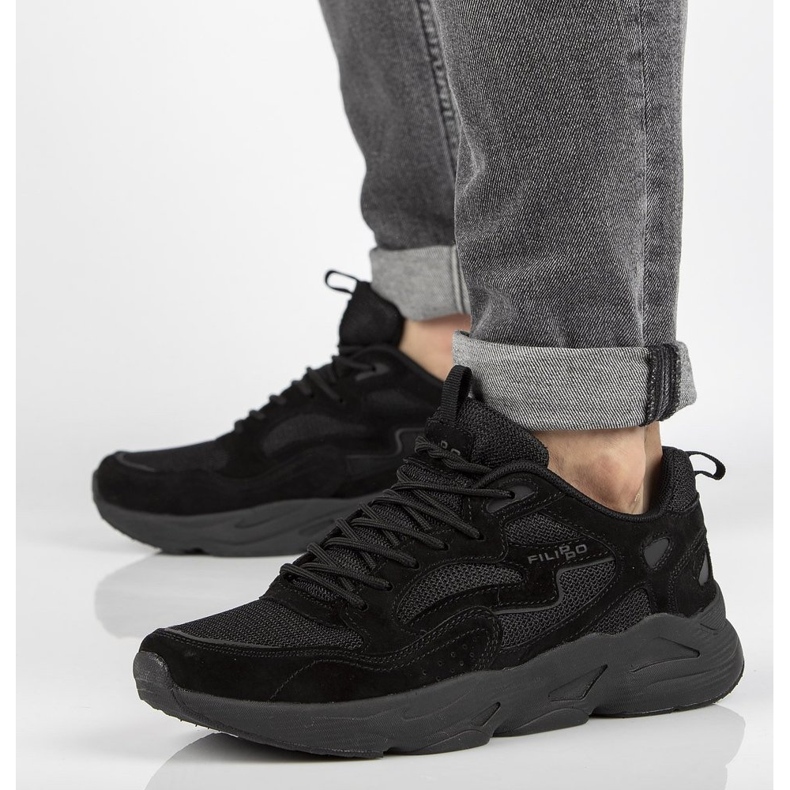 Läder Sneakers Filippo MSP2116 / 21 Bk svart 1