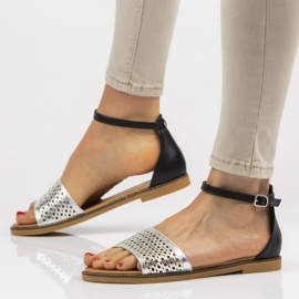 Filippo DS2102 / 21 Si Bk sandaler svart silver silver- 1