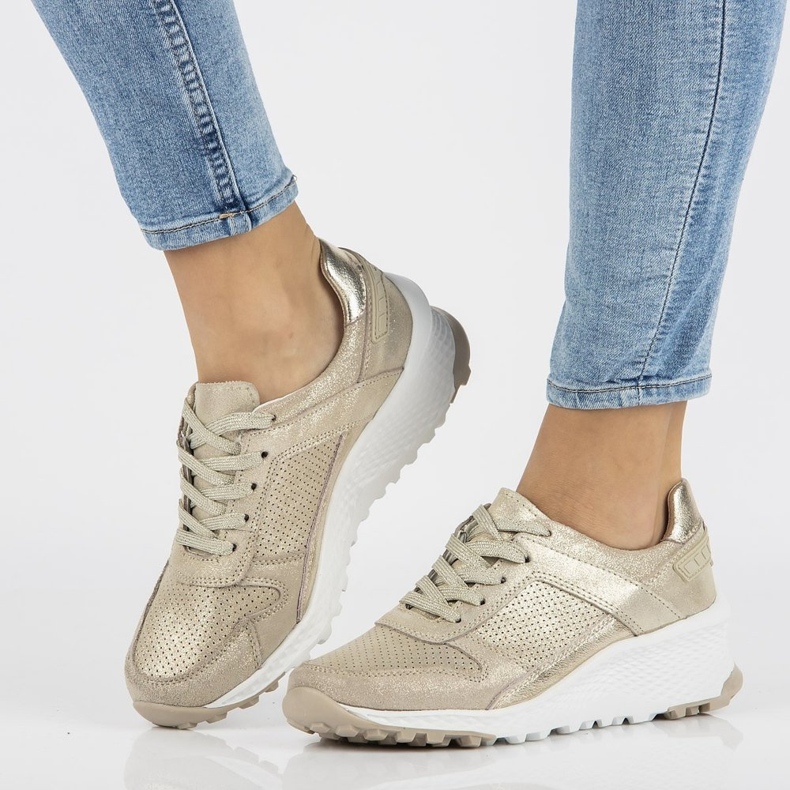 Läder Sneakers Filippo DP2008 / 21 Go golden gyllene 1