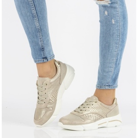 Läder Sneakers Filippo DP2156 / 21 Go guld gyllene 1