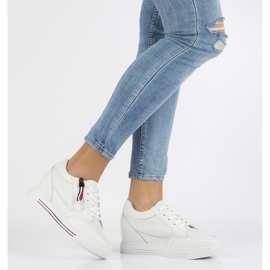 Läder wedge sneakers Filippo DP2350 / 21 Wh vita 1