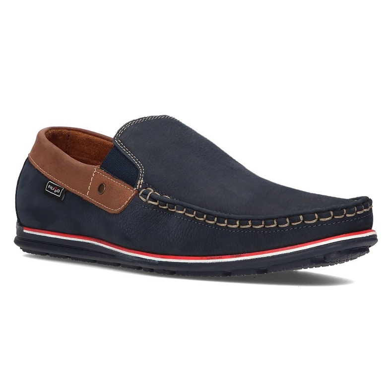 Läder loafers Filippo G-1522K marinblå 1