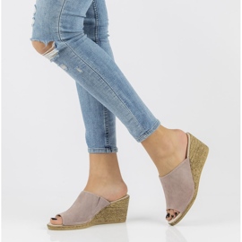 Skinntofflor Filippo DK2143 / 21 Sd ljungbeige mångfärgad rosa 1