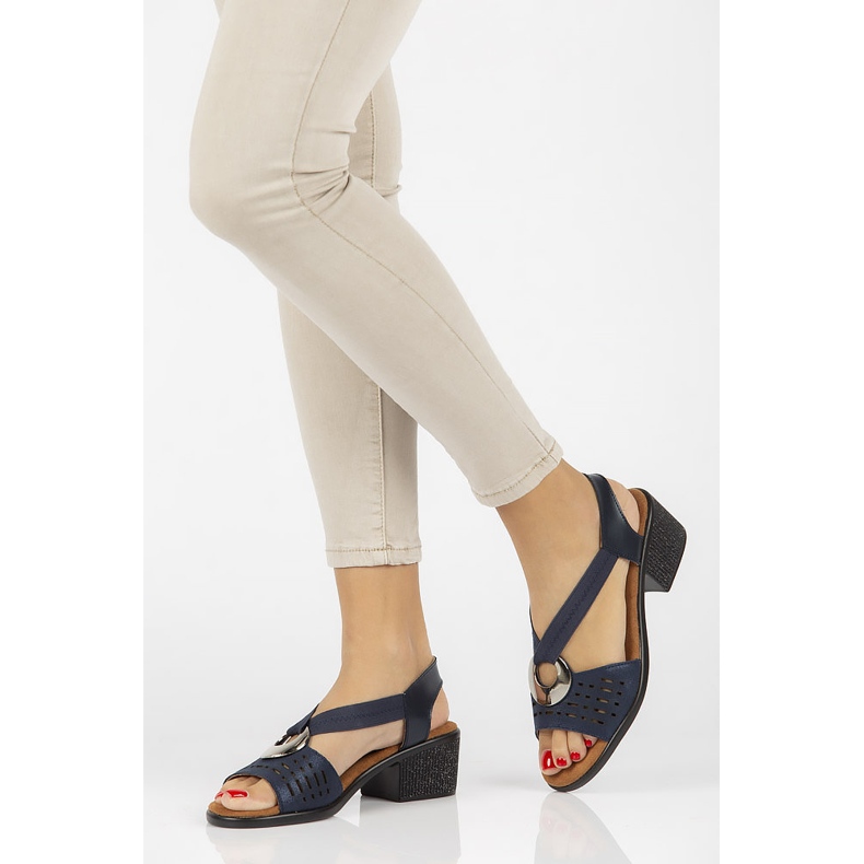 Lädersandaler Filippo DS2308 / 21 Nv marinblå 1