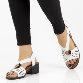 Lädersandaler Filippo DS2308 / 21 Wh vit 1