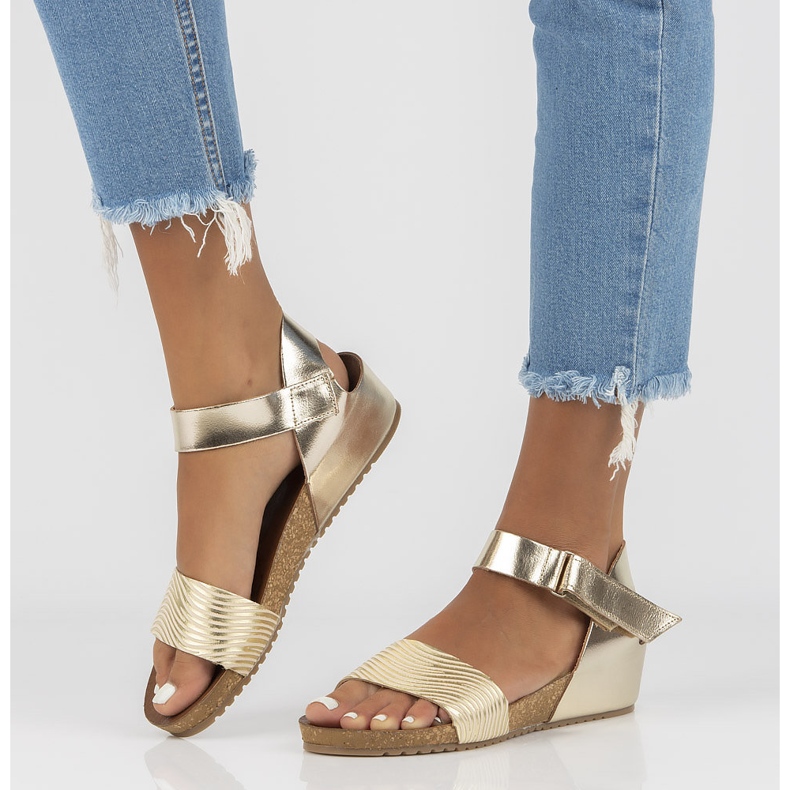 Lädersandaler Filippo 40143 guld gyllene 2