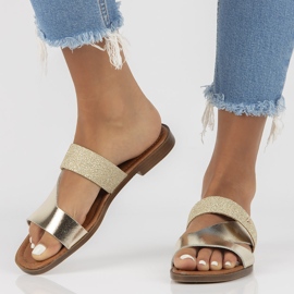 Skinntofflor Filippo 40 260 guld gyllene 1