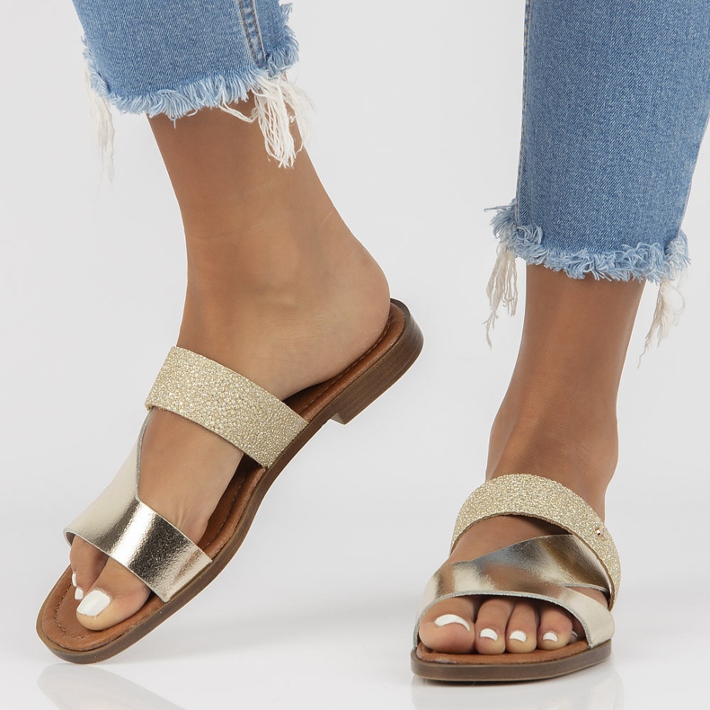 Skinntofflor Filippo 40 260 guld gyllene 1