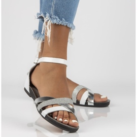 Lädersandaler Filippo 40225 vit och silver silver- 1