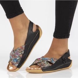 Lädersandaler Filippo 00994-57 / 00-5 svart flerfärgad 1