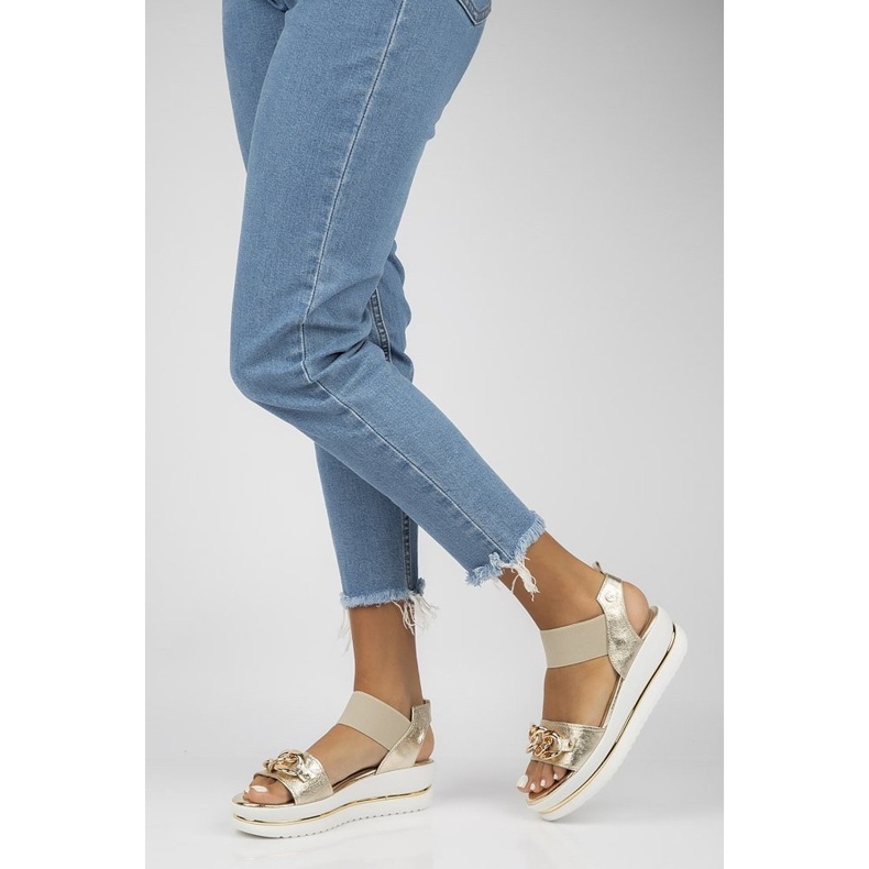 Lädersandaler Filippo 104 guld gyllene 2