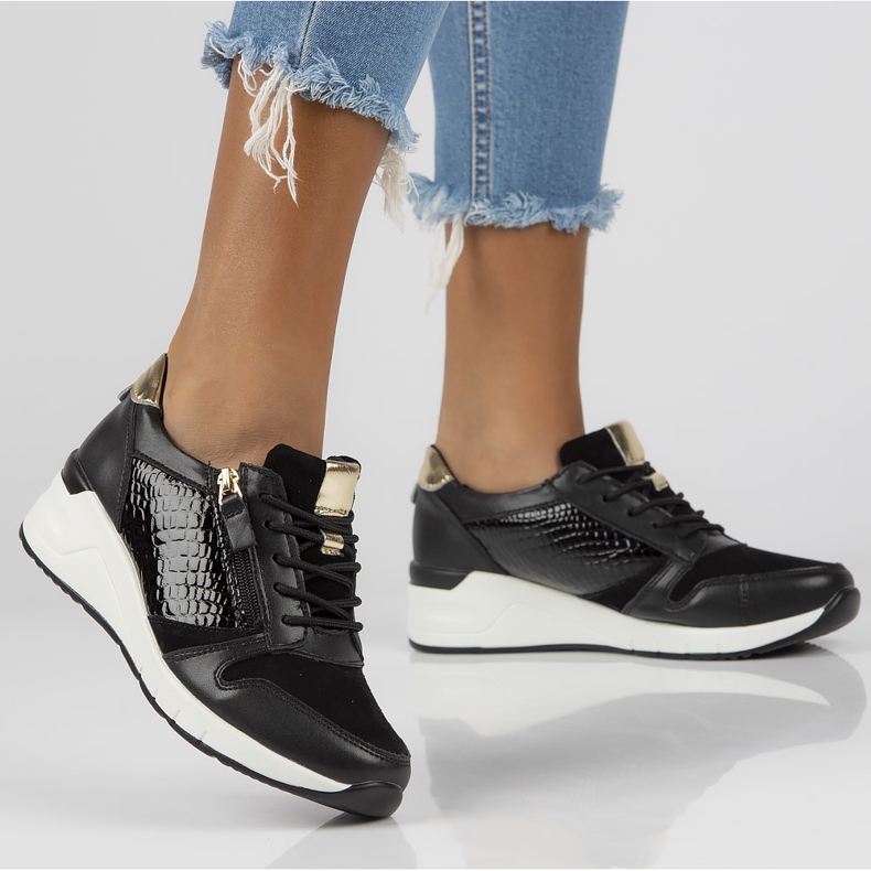 Lädersneakers Filippo DP2052 / 21 Bk svarta 2