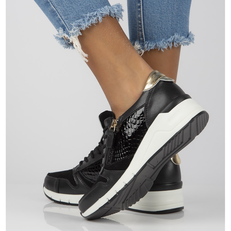 Lädersneakers Filippo DP2052 / 21 Bk svarta 1