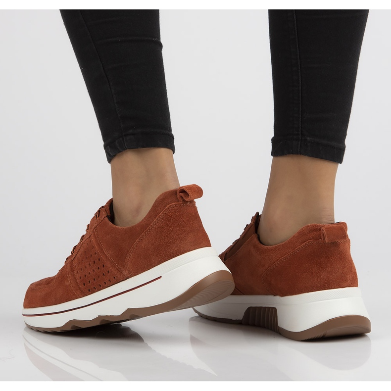 Filippo Lädersneakers DP3171 / 21 Br bruna orange 1