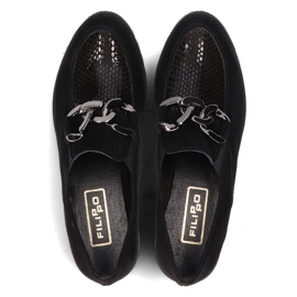 Läder loafers Filippo 124 svart 1