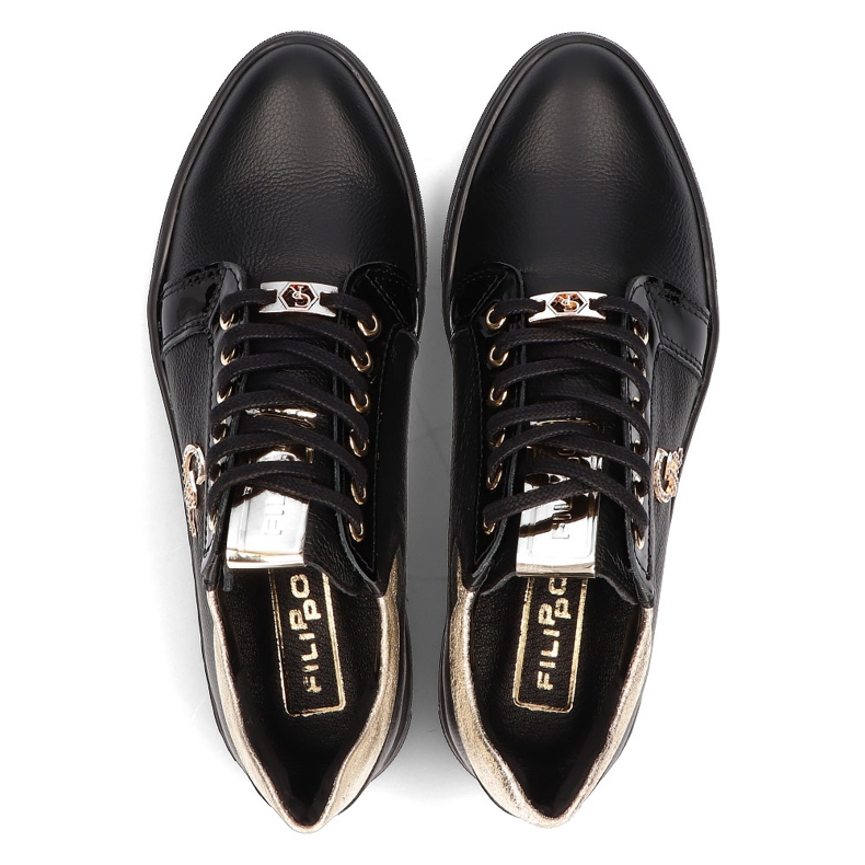 Lädersneakers Filippo 128 svarta 1