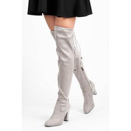 Betler Mocka stövlar på stolpen grå 1