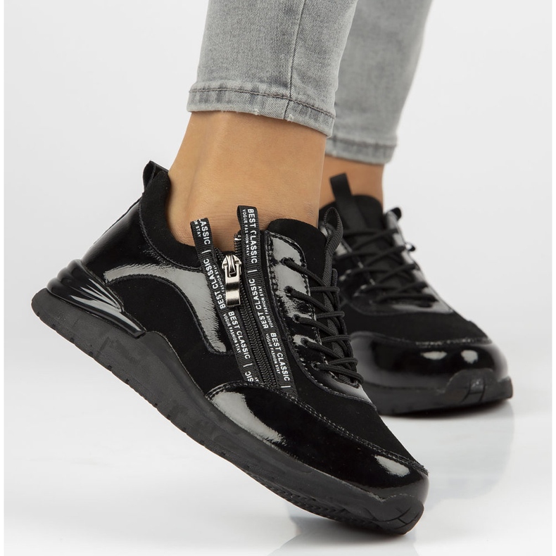 Lädersneakers Filippo DP3149 / 21 Bk svarta 1