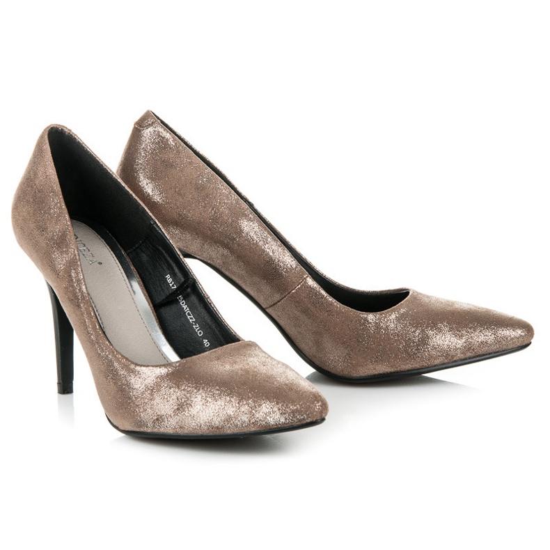 Vinceza Glänsande klackar gul 2