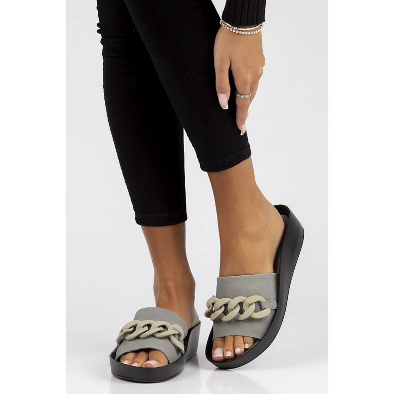 Skinntofflor Filippo DK3593 / 22 Gr grå 1