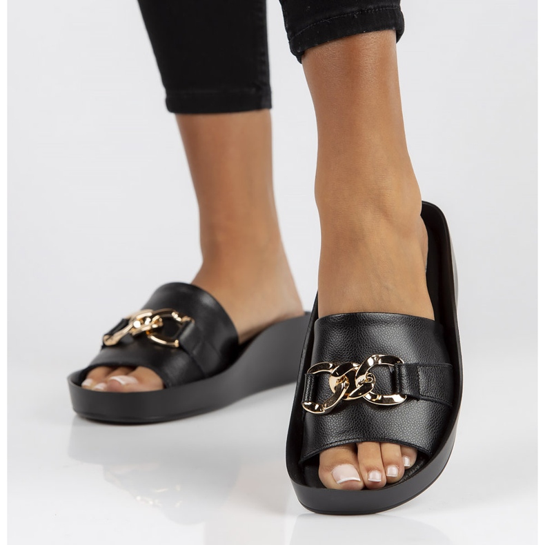 Skinntofflor Filippo DK3590 / 22 Bk svarta 2