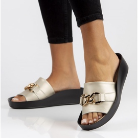 Skinntofflor Filippo DK3590 / 22 Go golden gyllene 1