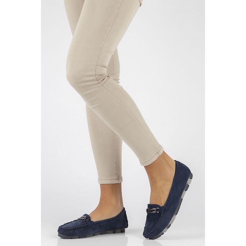 Läder loafers Filippo DP1202 / 22 Nv marinblå 1