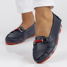 Läder loafers Filippo DP3613 / 22 Nv Rd marinblå 1