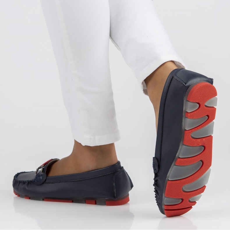 Läder loafers Filippo DP3613 / 22 Nv Rd marinblå 2