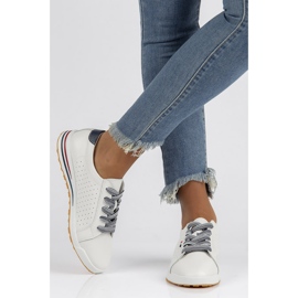 Läderskor Filippo DP3509 / 22 Wh vita 2