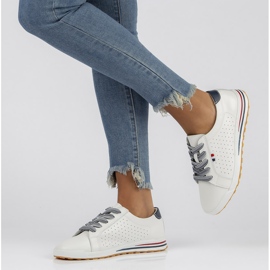 Läderskor Filippo DP3509 / 22 Wh vita 1