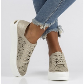 Läderskor FILIPPO DP3529 / 22 Go golden gyllene 2