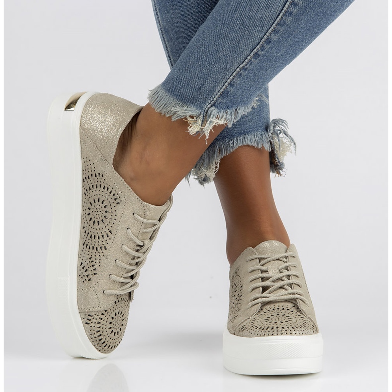 Läderskor FILIPPO DP3529 / 22 Go golden gyllene 2