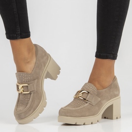 Läderskor Filippo 20097 Taupe grå 1