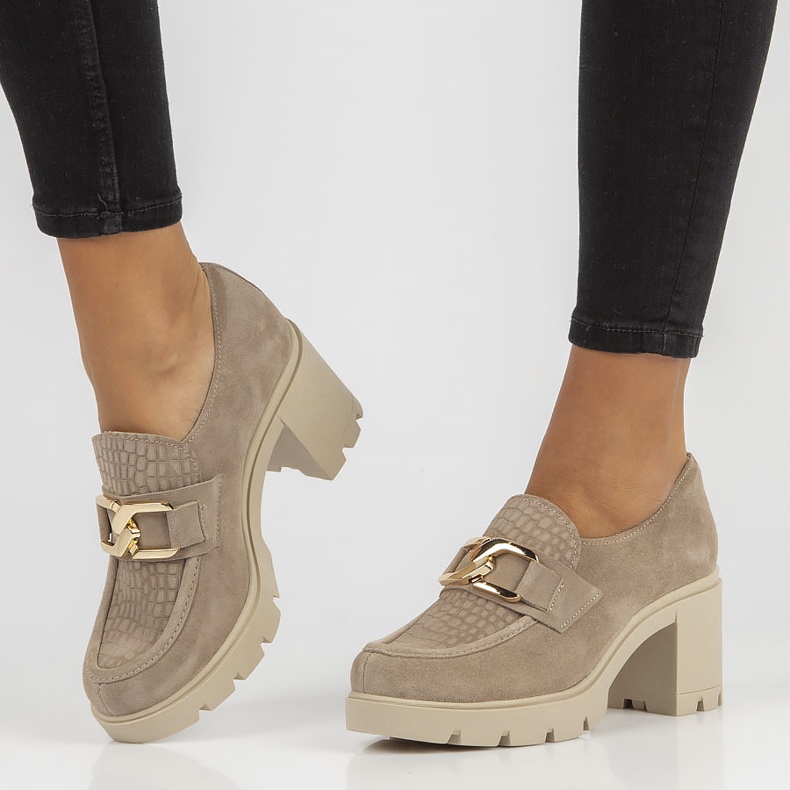 Läderskor Filippo 20097 Taupe grå 1