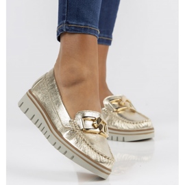 Läder loafers Filippo 10134 guld gyllene 1