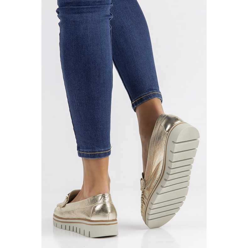 Läder loafers Filippo 10134 guld gyllene 2