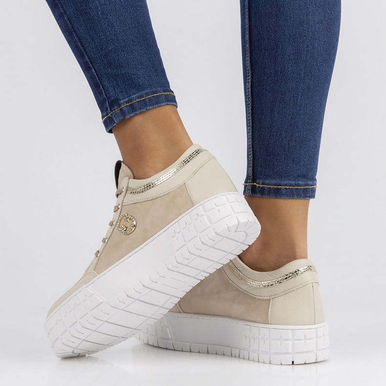 Lädersneakers Filippo 149 beige 1