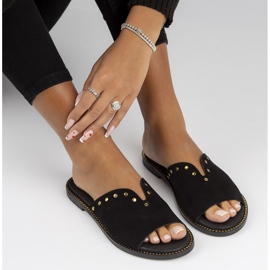 Läder Filippo LH-425 tofflor svarta 1